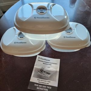 FoodSaver lot of 3 Vacuum Sealed Containers